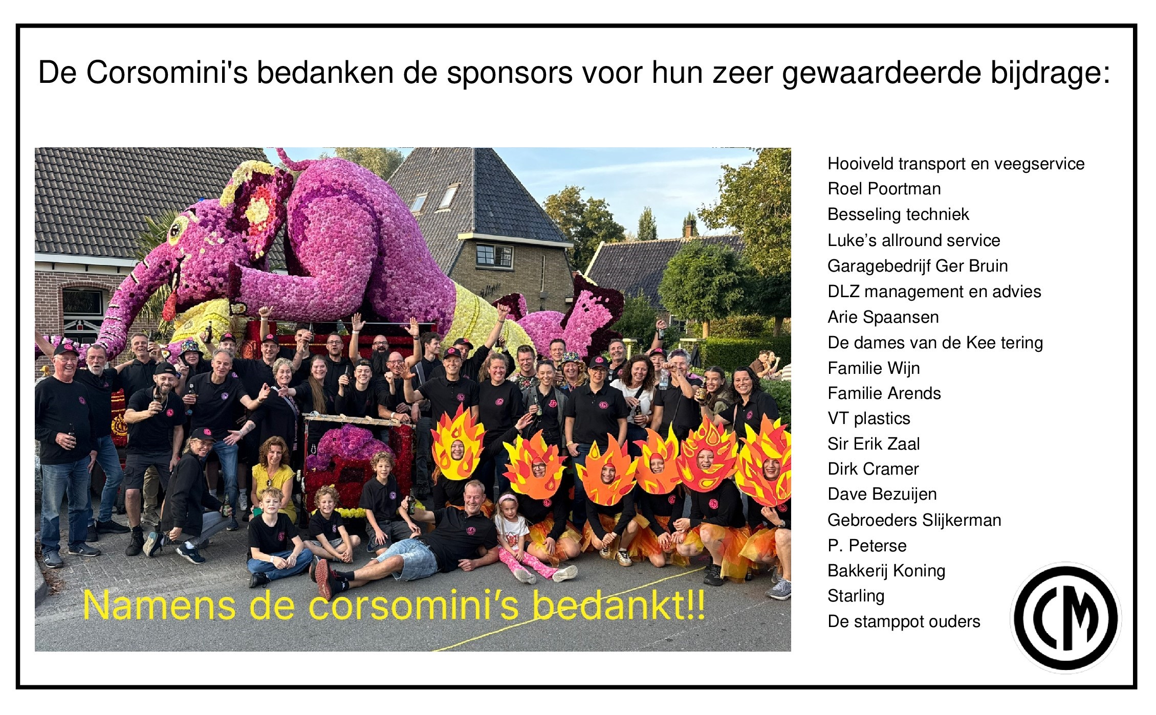 Corsominis bedankt liggendbbb