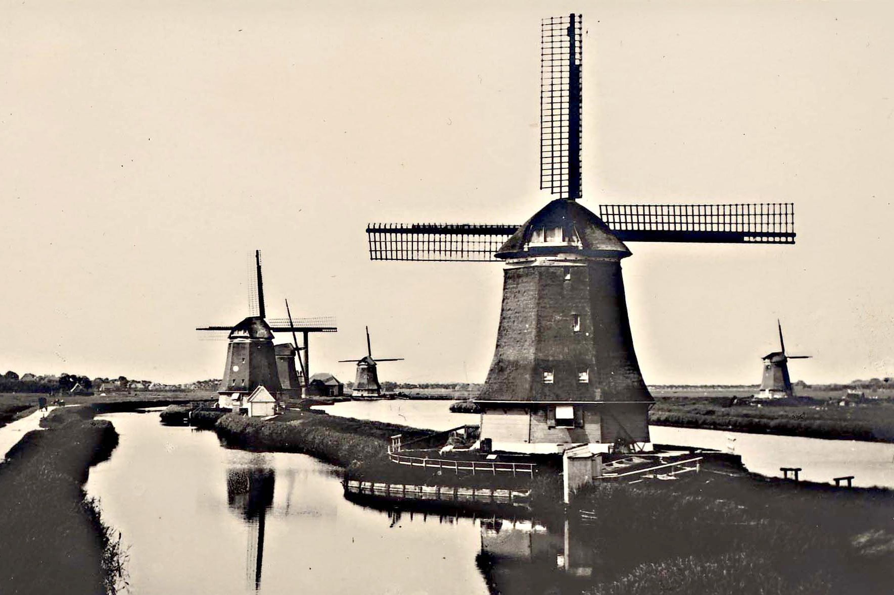 237 De 5 Strijkmolens vanaf de Westfriesedijk. 1905 aa